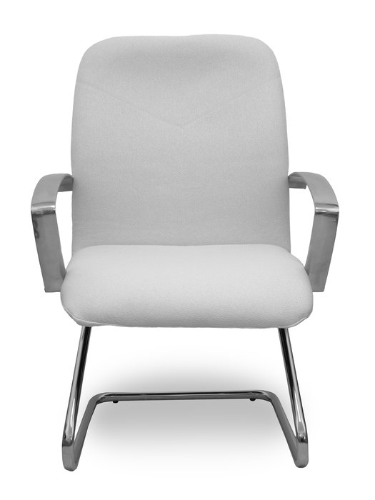 Silla Caudete confidente tapizada con Tela color Blanco. Brazos fijos