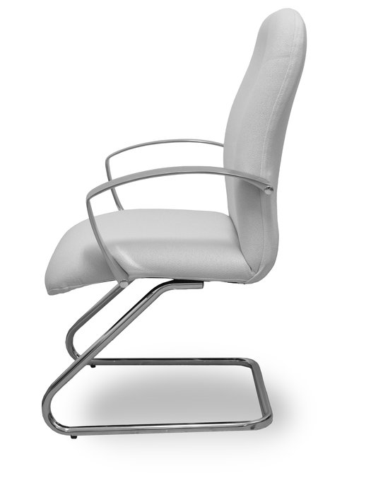 Silla Caudete confidente tapizada con Tela color Blanco. Brazos fijos