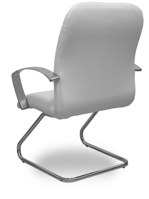 Silla Caudete confidente tapizada con Tela color Blanco. Brazos fijos