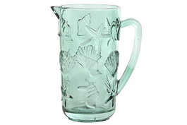 DKD Home Decor Jarra de Cristal Relieve Turquesa 1150ml
