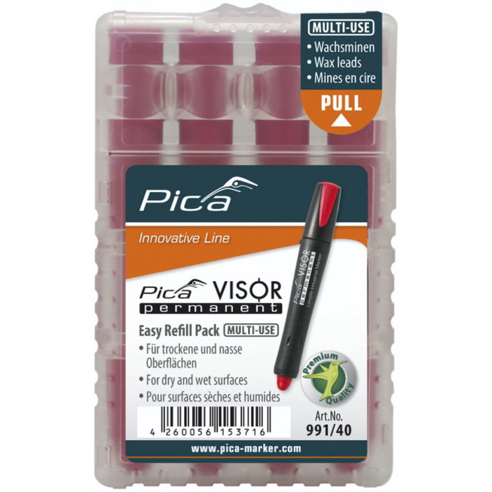 Pica Repuestos de tiza de marcaje VISOR permanent rojo Pica Repuestos de tiza de marcaje VISOR permanent rojo