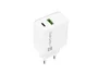 Natec Ribera Cargador de Pared USB 20W Power Delivery y Quick Charge 3.0 con 1 Puerto USB-A y 1 USB-C para Carga Rápida, Color Blanco, para Interiores, Alimentación CA