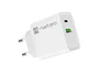Natec Ribera Cargador de Pared USB 20W Power Delivery y Quick Charge 3.0 con 1 Puerto USB-A y 1 USB-C para Carga Rápida, Color Blanco, para Interiores, Alimentación CA