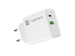 NATEC Cargador Universal Blanco Carga Rápida Interior USB Tipo C 1 Puerto Corriente Alterna 100-240V 12V