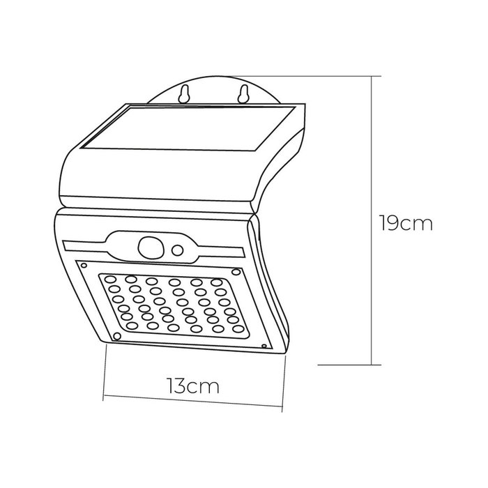 Edm Aplique solar blanco con sensor de 2W y 220 lm