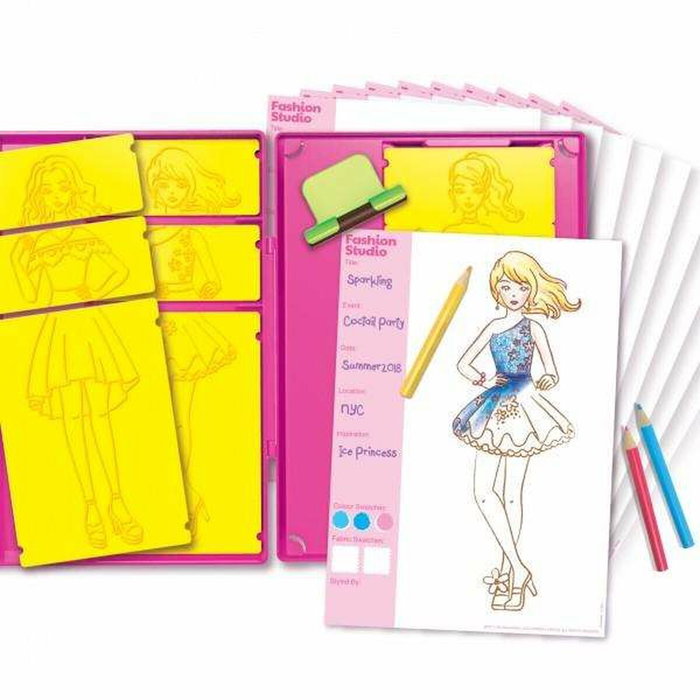 Hape Estudio de moda con lápices, cera y hojas de papel