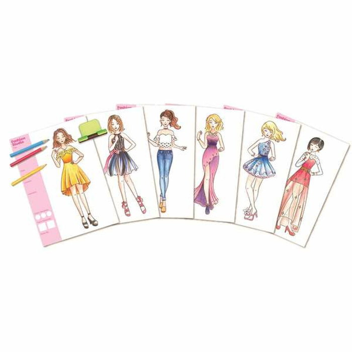 Hape Estudio de moda con lápices, cera y hojas de papel