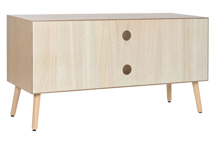 DKD Home Decor Mueble TV Scandi Natural Madera Paulownia y MDF 120x40x60 cm