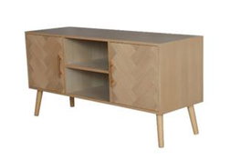 DKD Home Decor Mueble TV Scandi Natural Madera Paulownia y MDF 120x40x60 cm
