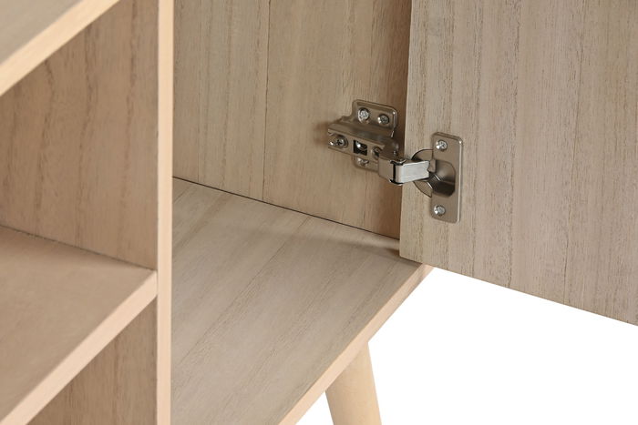 DKD Home Decor Mueble TV Scandi Natural Madera Paulownia y MDF 120x40x60 cm