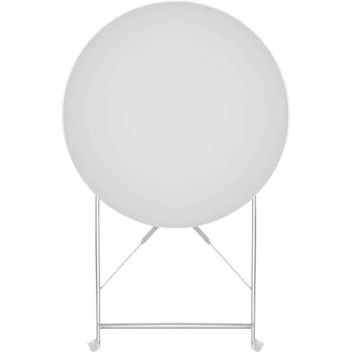 Juego de Mesa y Sillas de Jardín Plegable Bistro, Mesa 60x71 cm + 2 Sillas, Estructura de Acero, Color Gris