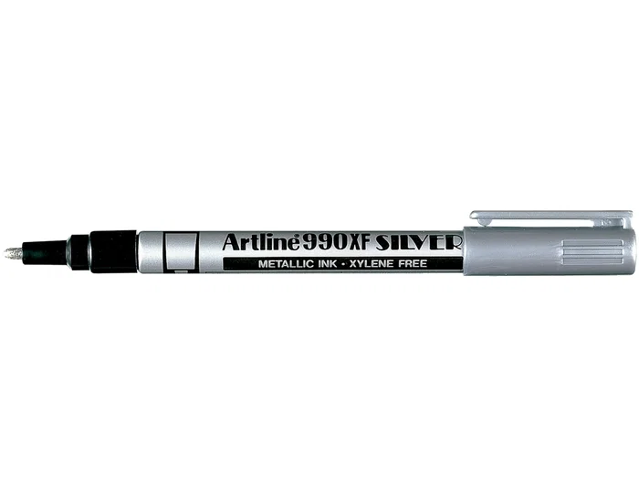 Rotulador Artline Marcador Permanente Tinta Metalica Ek-990 Plata Punta Redonda 1.2 mm 12 unidades