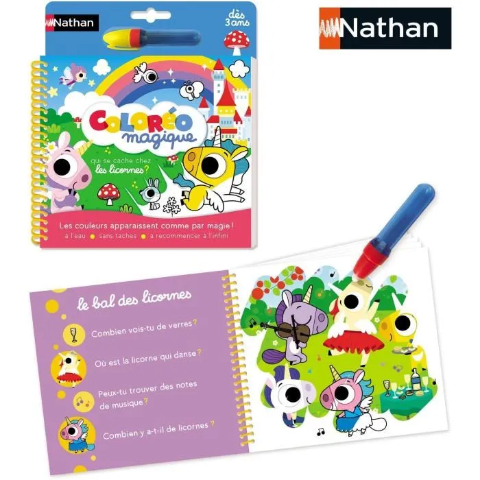 Nathan NAT1740159930019 Coloreo Mágico Unicornios Juego Creativo A Partir de 3 Años