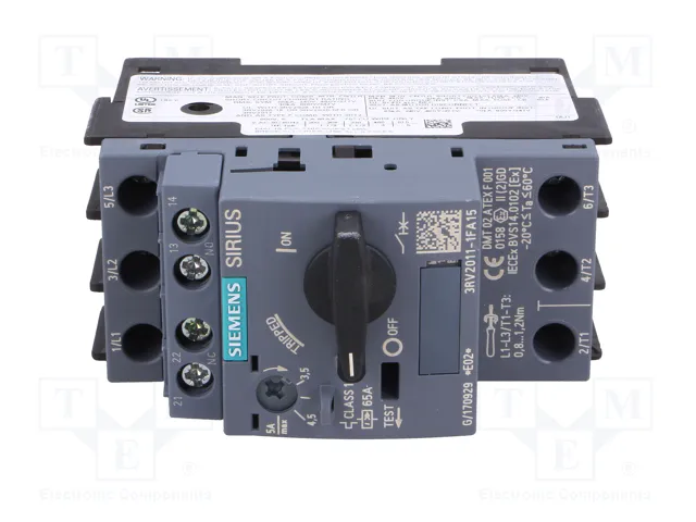 Siemens Interruptor Automático para Motor 3.5-5A 3RV2011-1FA1 3RV20111FA15 Siemens Interruptor Automático para Motor 3.5-5A 3RV2011-1FA1 3RV20111FA15