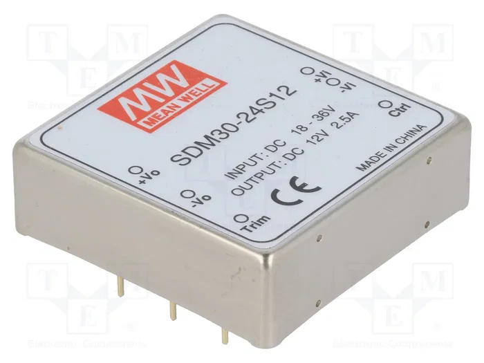 MEAN WELL SDM30-24S12 Convertidor DC/DC 30W 12VDC MEAN WELL SDM30-24S12 Convertidor DC/DC 30W 12VDC