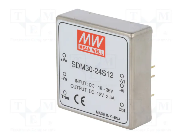 MEAN WELL SDM30-24S12 Convertidor DC/DC 30W 12VDC MEAN WELL SDM30-24S12 Convertidor DC/DC 30W 12VDC