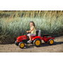 Falk Tractor de pedal SuperCharger rojo con capó de apertura y remolque