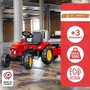 Falk Tractor de pedal rojo SuperCharger con capó de apertura y remolque incluido para niños de 3 a 7 años