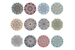 DKD Home Decor Posavasos Indio Multicolor Dolomite Corcho 11 x 0.5 x 11 cm (72 Unidades)