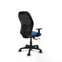 PIQUERAS Y CRESPO Silla de oficina Alocén con mecanismo traslack, malla negra y asiento azul claro