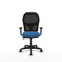 PIQUERAS Y CRESPO Silla de oficina Alocén con mecanismo traslack, malla negra y asiento azul claro