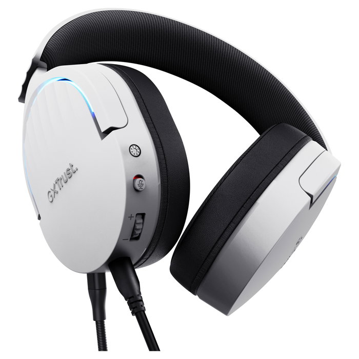 Trust GXT 490 FAYZO Auriculares Gaming 7.1 RGB USB Cable 2m Micrófono Extraíble Blanco y Negro Trust GXT 490 FAYZO Auriculares Gaming 7.1 RGB USB Cable 2m Micrófono Extraíble Blanco y Negro