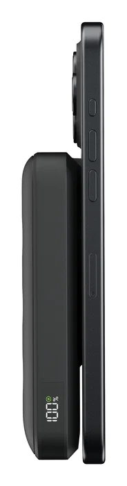 Xtorm FS5W101 Powerbank Cargador Inalámbrico Magnético 10000 mAh con Soporte y Pantalla LED - MagCharge Ultra 15W Compatible MagSafe para iPhone - Negro