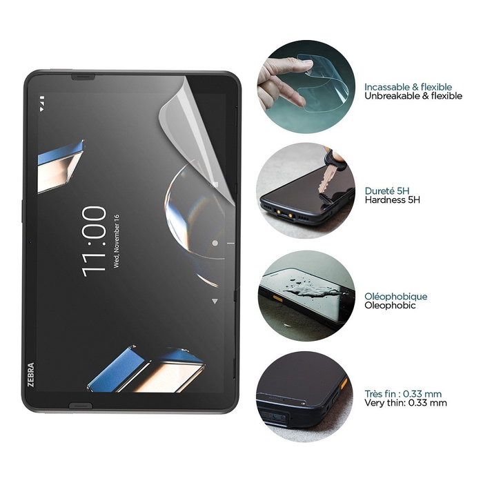 Mobilis Protector de pantalla para Zebra ET401 10 inch, 036375 anti-choques Mobilis Protector de pantalla para Zebra ET401 10 inch, 036375 anti-choques
