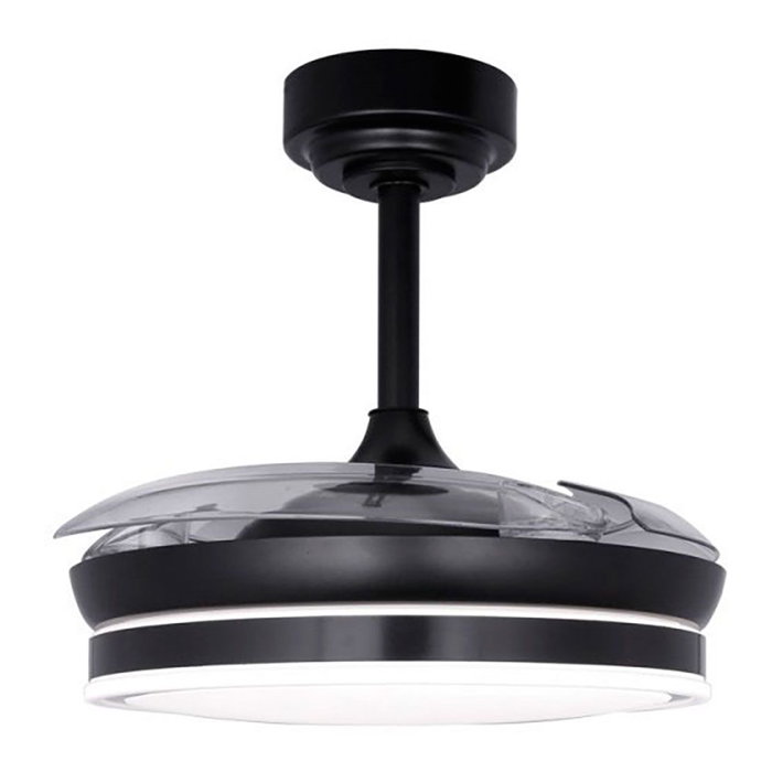 Moss Mini Ventilador de Techo con Luz LED 3CCT, Aspas Retráctiles de 92 cm, 46W, 5520 lm, 6 Velocidades, Motor DC, Mando a Distancia, Color Negro Moss Mini Ventilador de Techo con Luz LED 3CCT, Aspas Retráctiles de 92 cm, 46W, 5520 lm, 6 Velocidades, Motor DC, Mando a Distancia, Color Negro