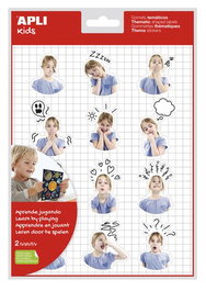 APLI Set de 5 bolsas de gomets removibles de emociones (24 uds. por bolsa)