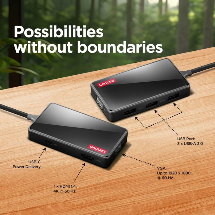 Lenovo 100 USB Type-C Dock GX91M73945 Negro