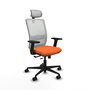PIQUERAS Y CRESPO Silla de oficina Haches Naranja y Blanco con mecanismo Sincro/Traslack
