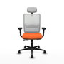 PIQUERAS Y CRESPO Silla de oficina Haches Naranja y Blanco con mecanismo Sincro/Traslack