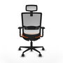 PIQUERAS Y CRESPO Silla de oficina Haches Naranja y Blanco con mecanismo Sincro/Traslack