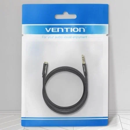 Vention Cable estéreo BHCBH Jack 3.5 mm macho a Jack 3.5 mm hembra 2m Negro