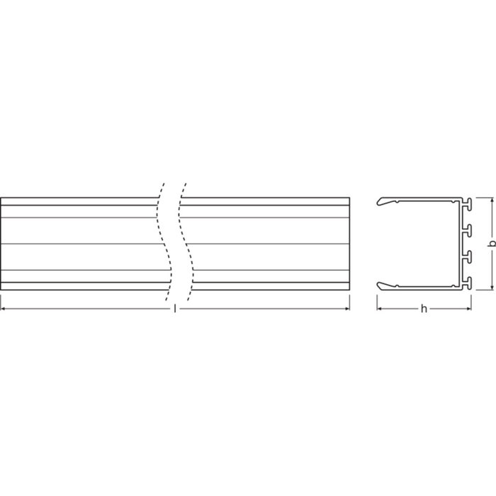 Ledvance Perfil para tiras LED anchas PW03/U/26X26/14/1 de 1m Gris Ledvance Perfil para tiras LED anchas PW03/U/26X26/14/1 de 1m Gris