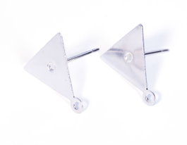 Innspiro Pendiente metálico para incrustar base triangular plateado 11,5x12,5x12mm