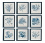 DKD Home Decor Cuadro Cristal Resina Coral 9 Piezas