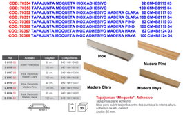 BRINOX Tapajunta para Moqueta y Madera de Pino Inox 100 cm