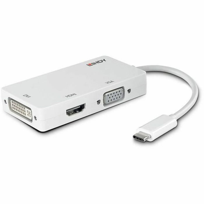 Lindy Convertidor USB-C a Triple Pantalla HDMI DVI VGA Blanco