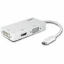 Lindy Convertidor USB-C a Triple Pantalla HDMI DVI VGA Blanco