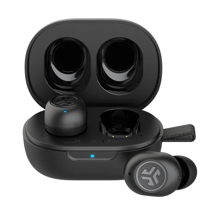 JLab Auriculares JBuds Mini Inalámbricos Bluetooth 5.3 Intraurales para Llamadas y Música, Negro, 20h Autonomía Total con Estuche de Carga