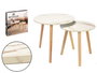 Giftdecor Set 2 Mesas Auxiliares 48 cm y 39 cm Patas Naturales Madera Blanco Natural