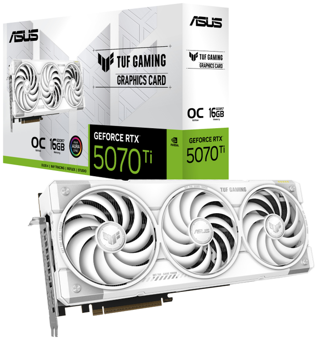 ASUS TUF Gaming TUF-RTX5070TI-O16G-WHITE-GAMING NVIDIA GeForce RTX 5070 Ti 16 GB GDDR7 Blanco