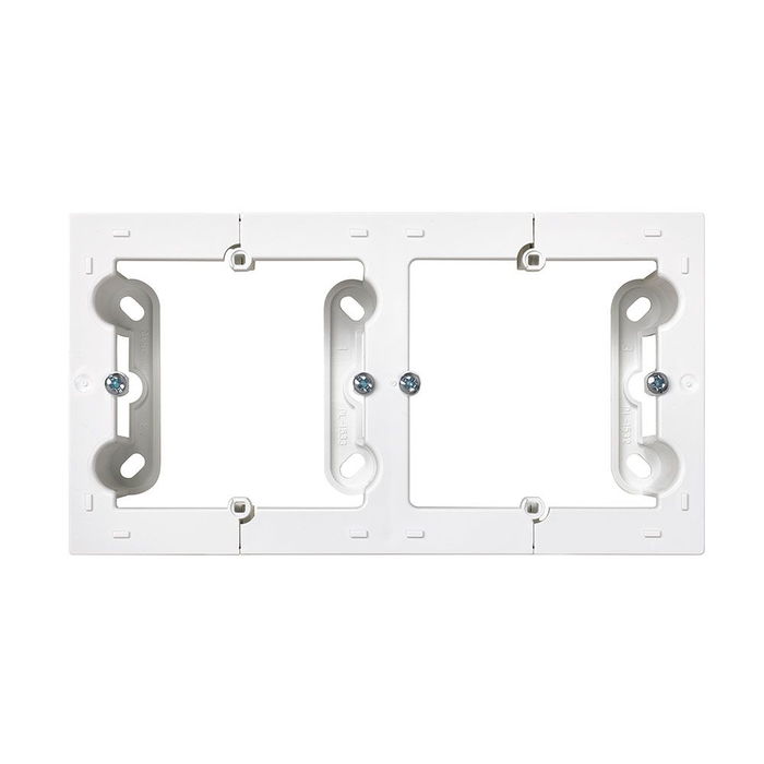 Simon Caja doble de superficie Serie 10 blanco 2 módulos plástico IP20 15,5x4x8,4 cm