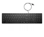 HP Teclado 320K con Cable para Oficina - USB - Negro - Diseño Completo (100%) con Teclado Numérico y Teclas de Perfil Bajo - Windows 10/11