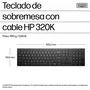 HP Teclado 320K con Cable para Oficina - USB - Negro - Diseño Completo (100%) con Teclado Numérico y Teclas de Perfil Bajo - Windows 10/11