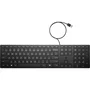 HP Teclado 320K con Cable para Oficina - USB - Negro - Diseño Completo (100%) con Teclado Numérico y Teclas de Perfil Bajo - Windows 10/11