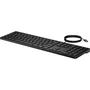 HP Teclado 320K con Cable para Oficina - USB - Negro - Diseño Completo (100%) con Teclado Numérico y Teclas de Perfil Bajo - Windows 10/11