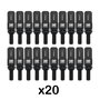 Omp OMPS09981201 Juego 20 Tornillos Rueda M12x1.5 Largo 28 mm Llave 17-19 mm con Protectores Aluminio Colores Negro